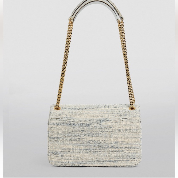 NWOT Sandro Tweed Yza shoulder bag in bleu - Picture 3 of 14